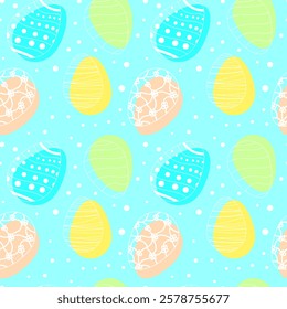 Seamless pattern with Easter eggs. Easter seamless pattern icons with colorful eggs. Eps 10