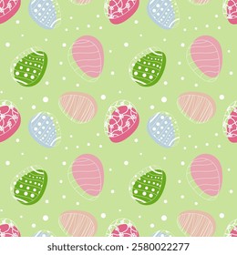 Seamless pattern with Easter eggs. Easter seamless pattern icons with colorful eggs. Eps 10