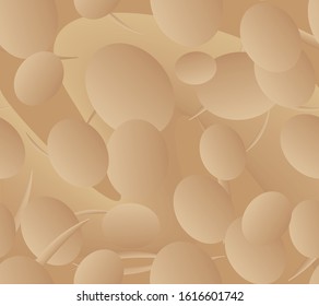 Seamless pattern with easter eggs and leaves. Vector illustration