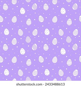 Seamless pattern with Easter eggs in modern style. Background for card, invitation and poster. Vector illustration