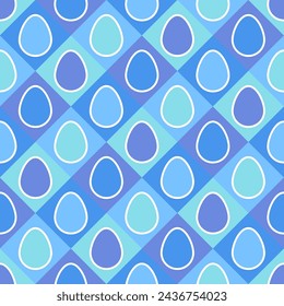 Seamless pattern with Easter eggs in modern style. Background for card, invitation and poster. Vector illustration