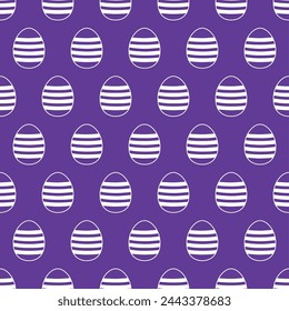 seamless pattern of easter eggs on purple background
