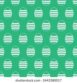 seamless pattern of Easter eggs on light green background 
