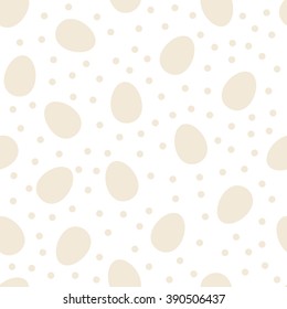 Seamless pattern with Easter eggs and polka dots