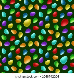 Seamless pattern of easter eggs. Vector illustration in cartoon style.