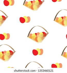 seamless pattern with Easter eggs vector - basket full of eggs - seasonal Easter theme