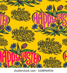 SEAMLESS PATTERN WITH EASTER EGGS IN VECTOR