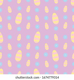 Seamless pattern with easter eggs. Vector illustration.