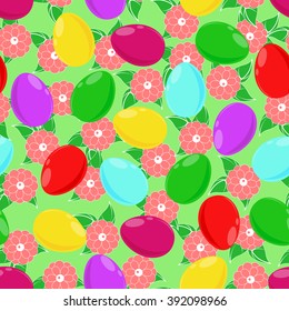 A seamless pattern from Easter eggs. Vector illustration.