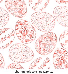 Seamless pattern with easter eggs. Vector illustration.