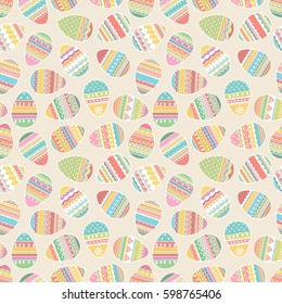 Seamless pattern with Easter eggs. Vector illustration.