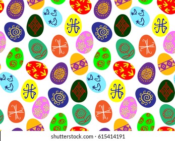 Seamless pattern with easter eggs. Vector illustration