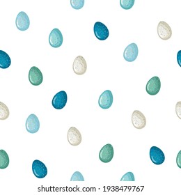 Seamless pattern with easter eggs.Eggs pattern illustration. Cute simple spring design on white.