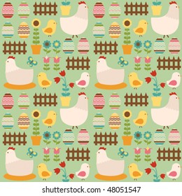 A seamless pattern with Easter elements