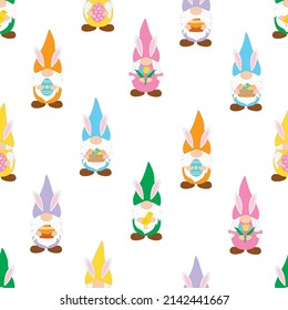 Seamless pattern Easter Gnomes vector illustration