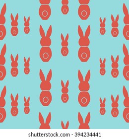Seamless pattern Easter greeting with bunnies, design vector illustation, holiday symbol. 
