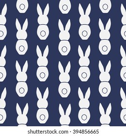 Seamless pattern Easter greeting with bunnies, design vector illustation, holiday symbol. 