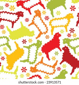 Seamless pattern with Easter lambs