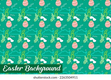 seamless pattern for easter on a white background. Easter eggs, branches, flowers in Spring holiday background for printing on fabric, paper for scrapbooking, gift wrap and wallpapers.