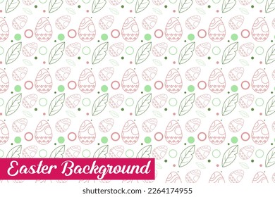 seamless pattern for easter on a white background. Easter eggs, branches, flowers in Spring holiday background for printing on fabric, paper for scrapbooking, gift wrap and wallpapers.
