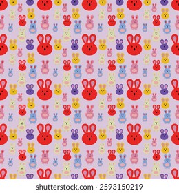 seamless pattern easter with rabbit colorful pink color wallpaper cover kids