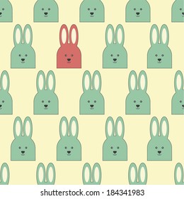 Seamless pattern with Easter rabbits