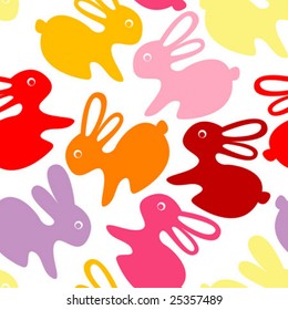 Seamless pattern with Easter rabbits