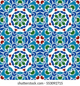 Seamless pattern in eastern style. 
Floral  tile ornament . Vector illustration.