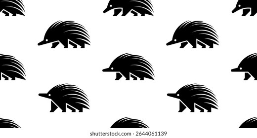 Padrão contínuo com logotipo Echidna. isolado no fundo branco