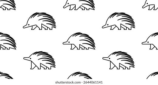 Padrão contínuo com logotipo Echidna. isolado no fundo branco
