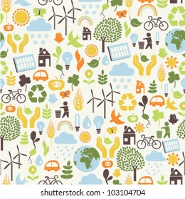 Seamless Pattern With Eco Icons