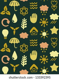 seamless pattern with eco icons