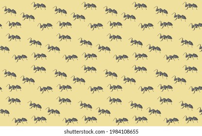 Seamless pattern of edible insects, Ants