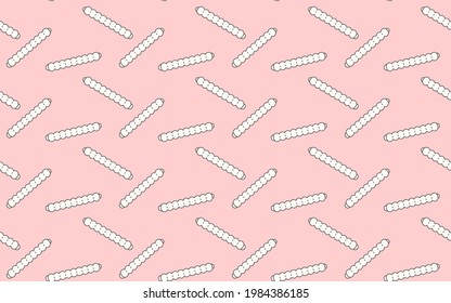 Seamless pattern of edible insects and Bamboo worm