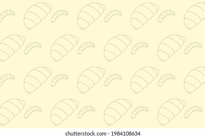 Seamless pattern of edible insects, Bee cubs and Larvae