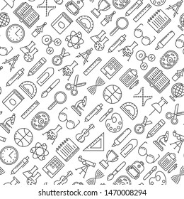 seamless pattern with education design elements
