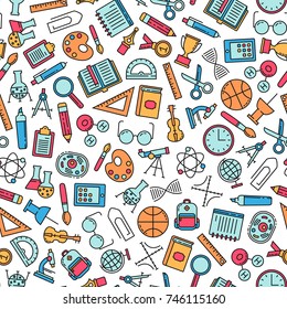 seamless pattern with education design elements