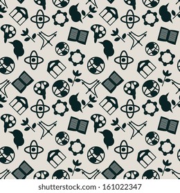 Seamless pattern with education signs