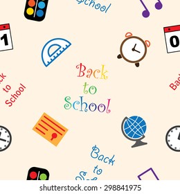 Seamless pattern. Education word cloud concept. Vector illustration
