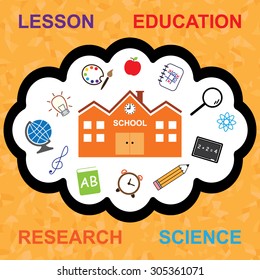 Seamless pattern. Education word cloud concept. Vector illustration