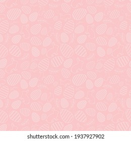 Seamless pattern with egg and bunny. Vector illustration on a pink background. Easter greeting card.