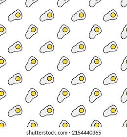 Seamless pattern with egg icons. Colored egg background. Doodle vector eggs illustration