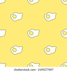 Seamless pattern with egg icons. Colored egg background. Doodle vector eggs illustration