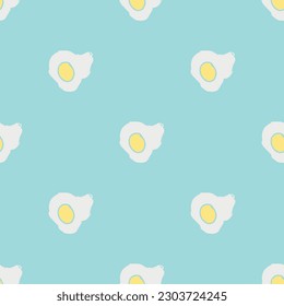 Seamless pattern with egg icons. Colored egg background. Doodle vector eggs illustration