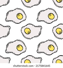 Seamless pattern with egg icons. Simple egg background. Doodle vector illustration with egg icons