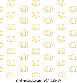 Seamless pattern of egg  in white background with mini doodle (icon). Vector Illustration