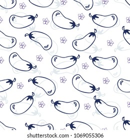 seamless pattern with eggplant.