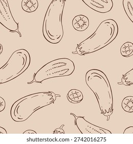 Seamless pattern and eggplant