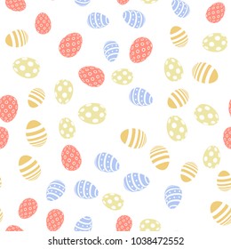 Seamless pattern with eggs. Easter background. Vector