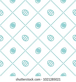 Seamless pattern with eggs with flower and waves. Design for banner and print.